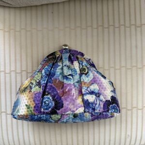 Laila Rowe Purple Floral Clutch Bag - Vintage